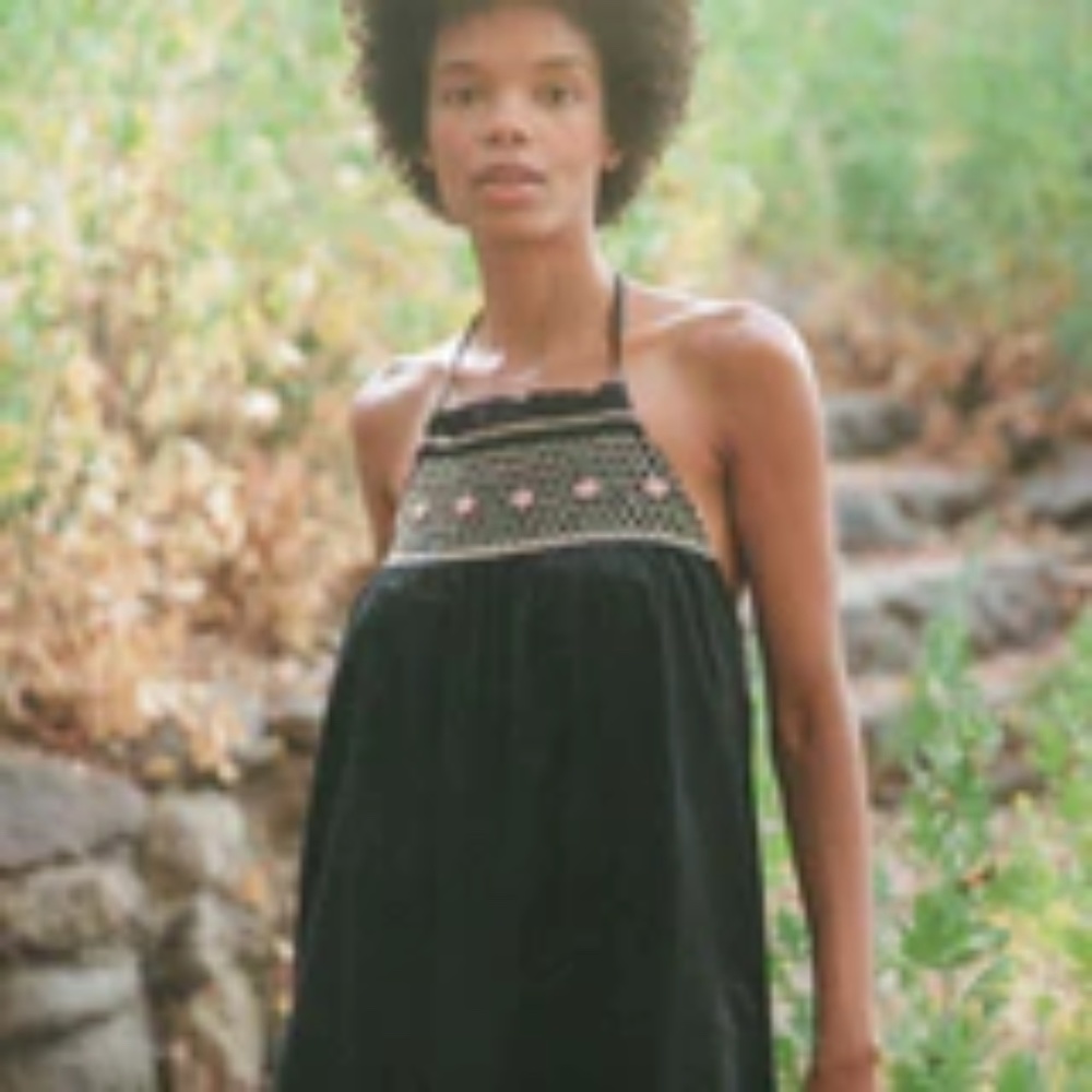 Christy Dawn Posey Halter Dress XL Noir Flower